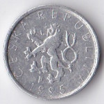10 геллеров 1995 Чехия - 10 hellers 1995 Czech, из оборота