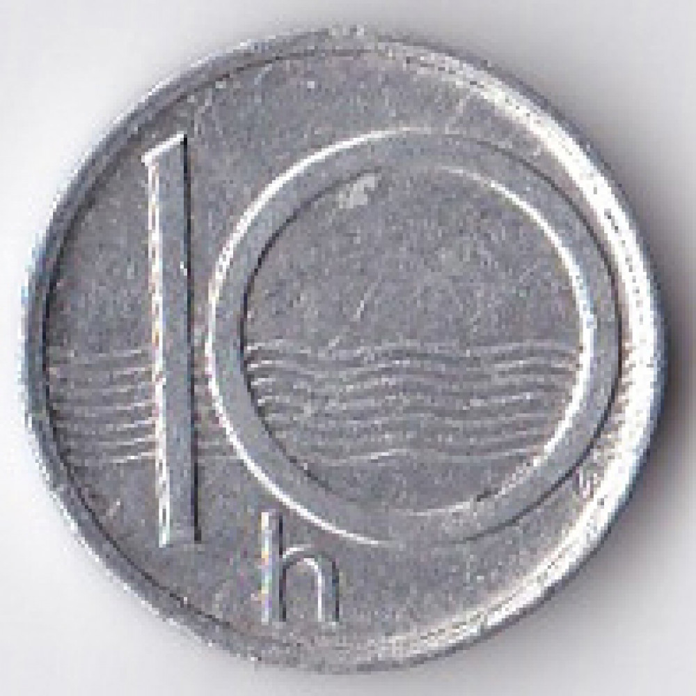 10 геллеров 1995 Чехия - 10 hellers 1995 Czech, из оборота