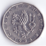 2 кроны 1994 Чехия - 2 koruny 1994 Czech Republic, из оборота