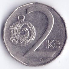 2 кроны 1994 Чехия - 2 koruny 1994 Czech Republic, из оборота