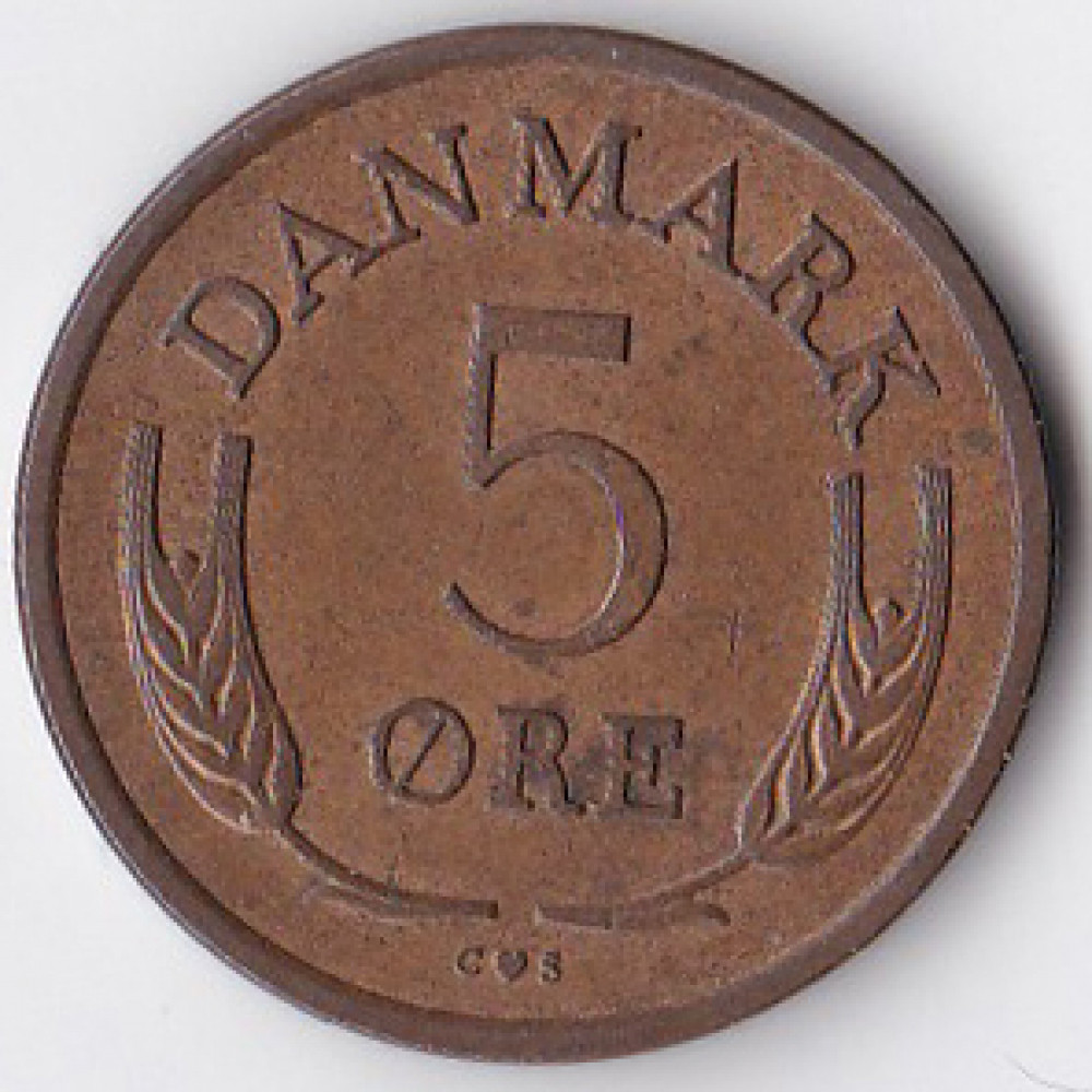 5 эре 1963 Дания - 5 ore 1963 Denmark