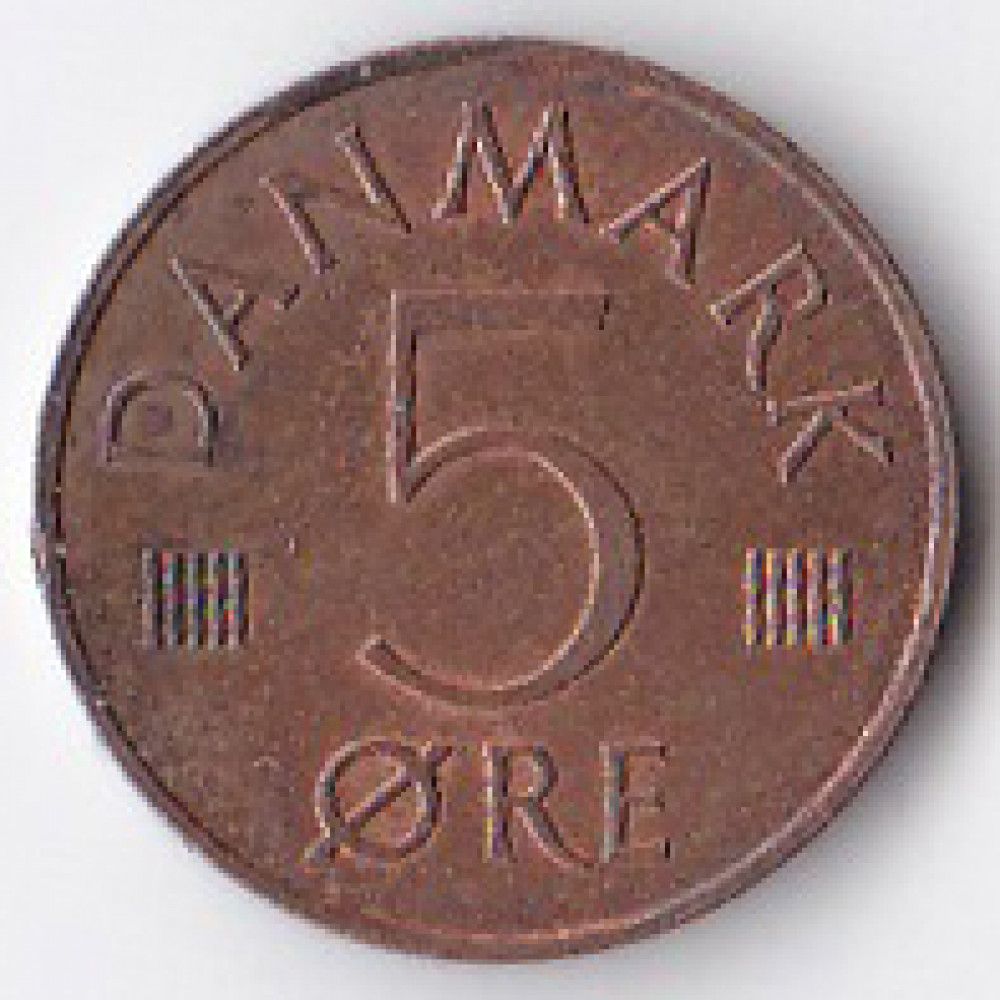 5 эре 1977 Дания - 5 ore 1977 Denmark