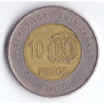 10 Peso 2005 Republica Dominicana - 10 Песо 2005 Республика Доминикана, из оборота
