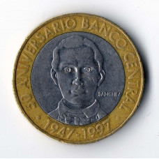 5 песо 1997 Республика Доминикана- 5 pesos 1997 Republica Dominicana, из оборота