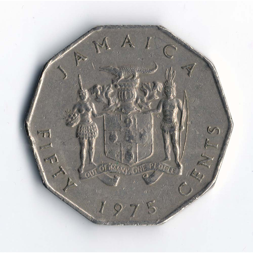 50 центов 1975 Ямайка - 50 cents 1975 Jamaica, из оборота