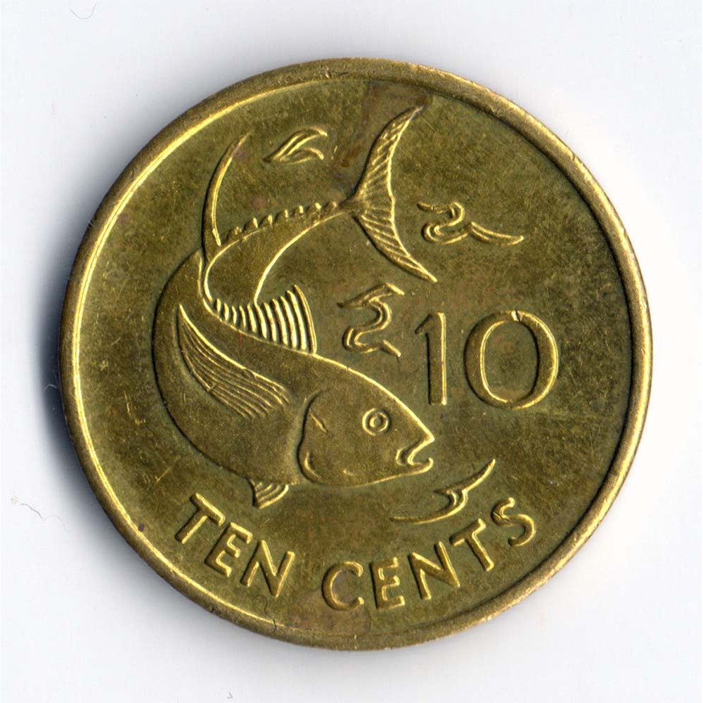10 центов 1997 Сейшельские Острова - 10 cents 1997 Seychelles, из оборота