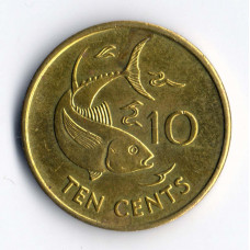 10 центов 1997 Сейшельские Острова - 10 cents 1997 Seychelles, из оборота