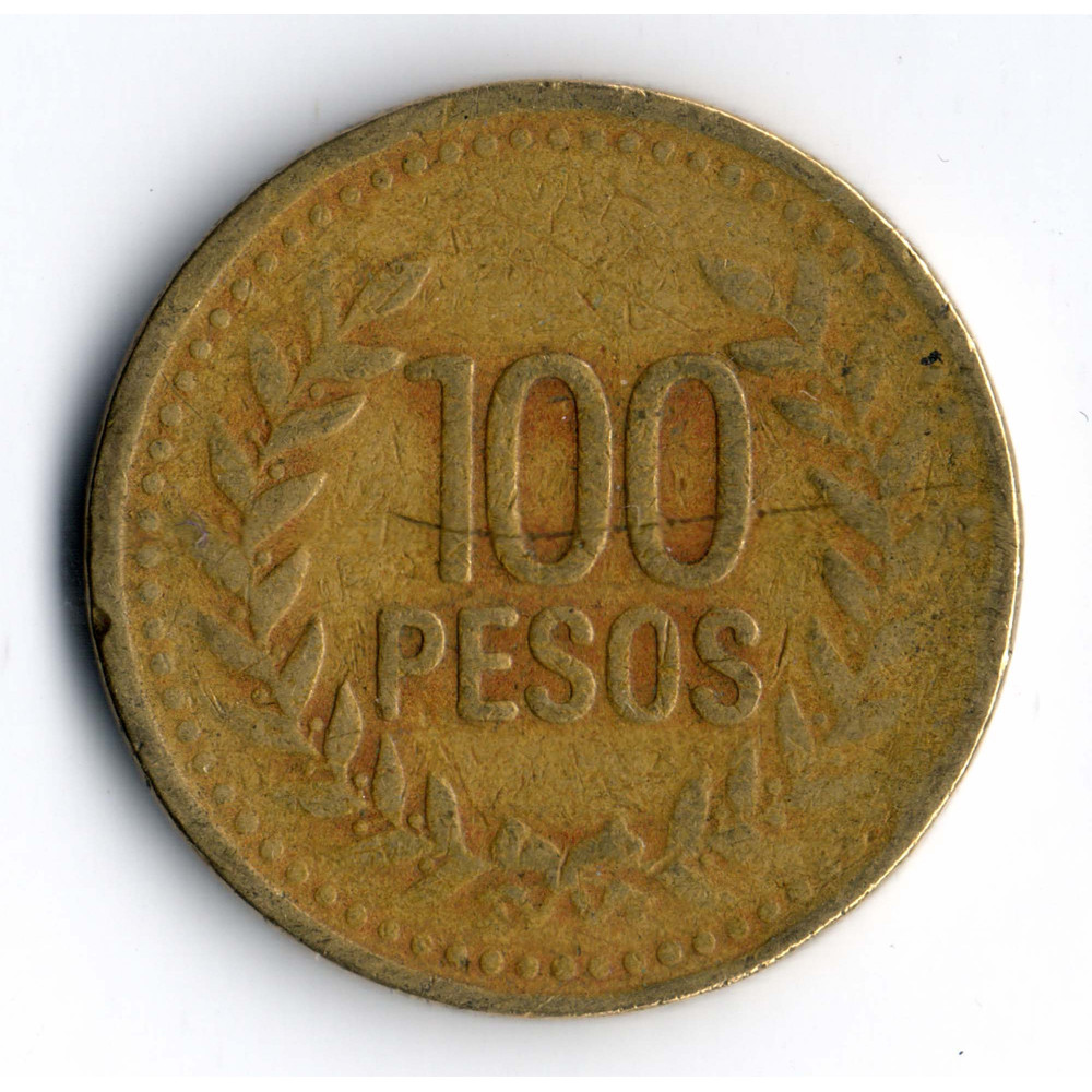 100 песо 1994 Колумбия - 100 pesos 1994 Colombia, из оборота