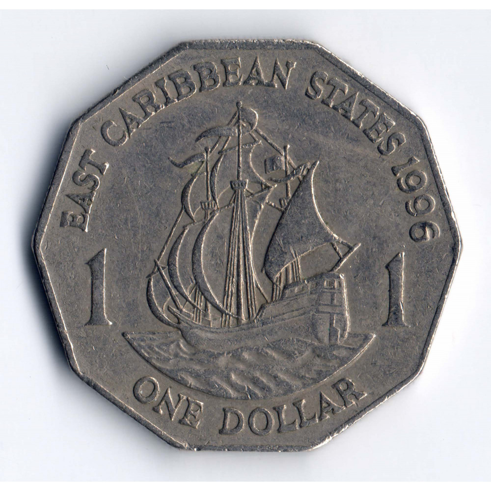 1 доллар 1996 Восточно-Карибские штаты - 1 dollar 1996 East Caribbean states, из оборота