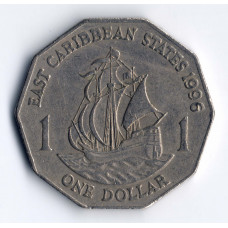 1 доллар 1996 Восточно-Карибские штаты - 1 dollar 1996 East Caribbean states, из оборота