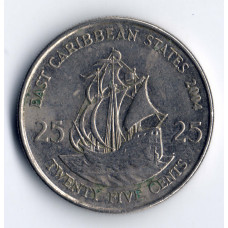 25 центов 2004 Восточно-Карибские штаты - 25 cents 2004 East Caribbean states, из оборота