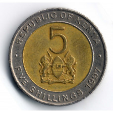 5 шиллингов 1997 Кения - 5 shillings 1997 Kenya, из оборота