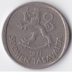 1 марка 1971 Финляндия - 1 markka 1971 Finland