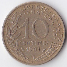 10 сантимов 1981 Франция - 10 centimes 1981 France