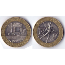 10 francs 1991 France - 10 франков 1991 Франция