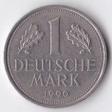 1 марка 1990 Германия - 1 mark 1990 Germany, J