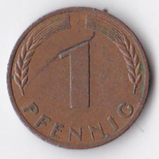 1 пфенниг 1950 Германия - 1 pfennig 1950 Germany, J