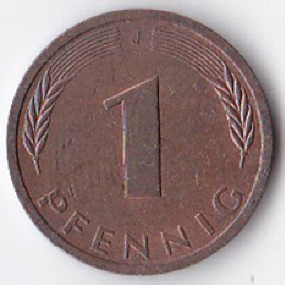 1 пфенниг 1987 Германия - 1 pfennig 1987 Germany, J