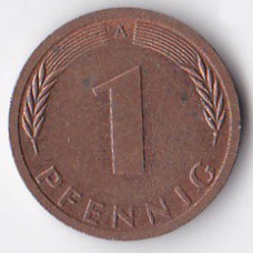 1 пфенниг 1991 Германия - 1 pfennig 1991 Germany, A