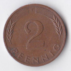 2 пфеннига 1979 Германия - 2 pfennig 1979 Germany, F