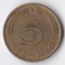 5 пфеннигов 1987 Германия - 5 pfennig 1987 Germany, J