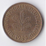 5 пфеннигов 1989 Германия - 5 pfennig 1989 Germany, D