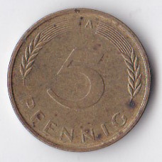 5 пфеннигов 1990 Германия - 5 pfennig 1990 Germany, A