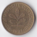 5 пфеннигов 1991 Германия - 5 pfennig 1991 Germany, A