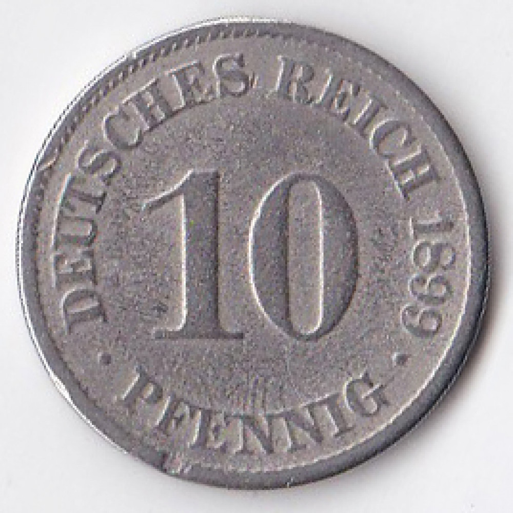 10 пфеннигов 1899 Германия - 10 pfennig 1899 Germany, A