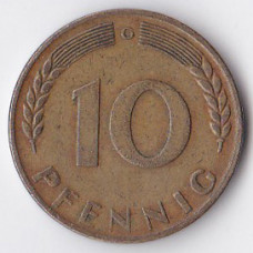 10 пфеннигов 1950 Германия - 10 pfennig 1950 Germany, G