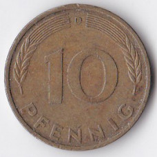 10 пфеннигов 1985 Германия - 10 pfennig 1985 Germany, D