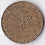 10 пфеннигов 1977 Германия - 10 pfennig 1977 Germany, G