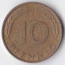10 пфеннигов 1977 Германия - 10 pfennig 1977 Germany, G