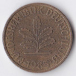 10 пфеннигов 1985 Германия - 10 pfennig 1985 Germany, J