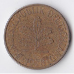 10 пфеннигов 1978 Германия - 10 pfennig 1978 Germany, J