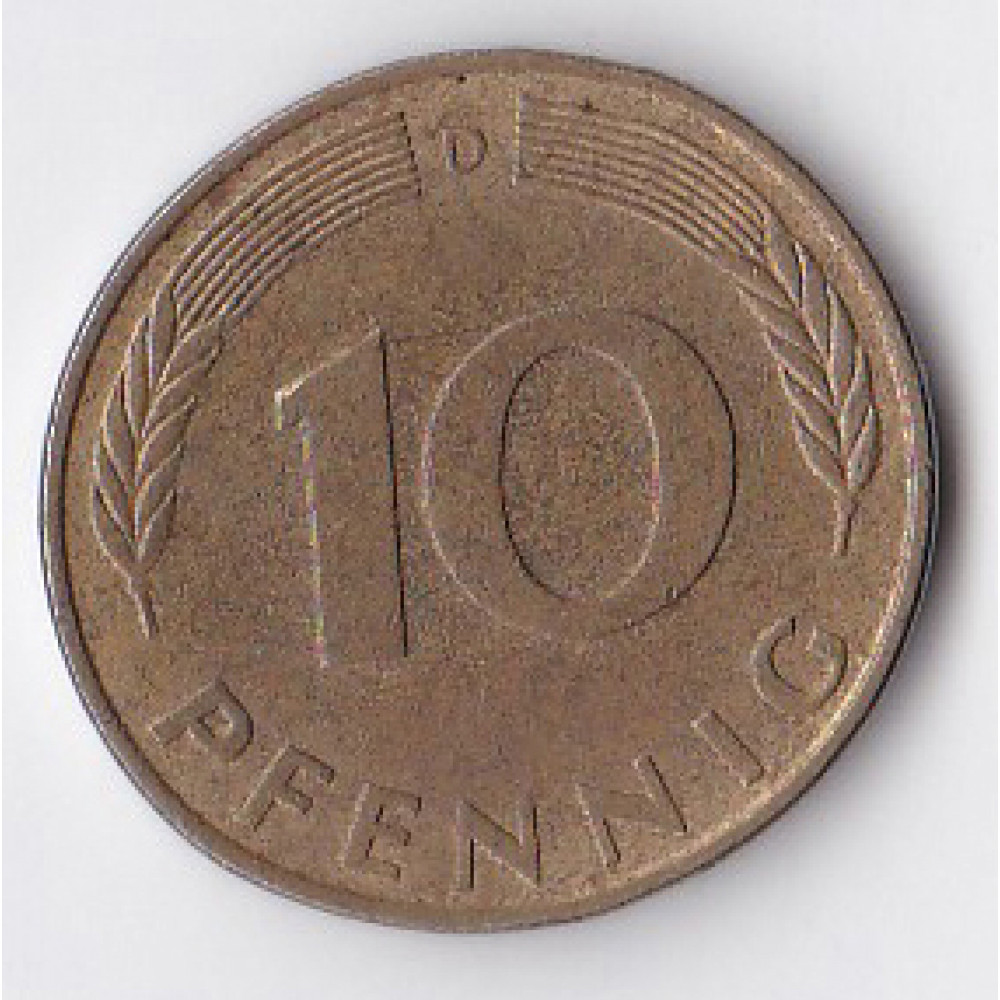 10 пфеннигов 1978 Германия - 10 pfennig 1978 Germany, D