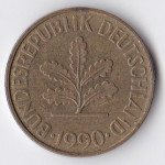 10 пфеннигов 1990 Германия - 10 pfennig 1990 Germany, A