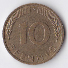 10 пфеннигов 1990 Германия - 10 pfennig 1990 Germany, A