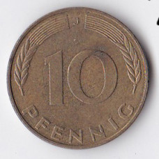 10 пфеннигов 1990 Германия - 10 pfennig 1990 Germany, J