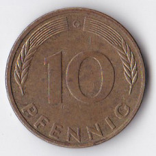 10 пфеннигов 1990 Германия - 10 pfennig 1990 Germany, G