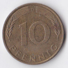 10 пфеннигов 1991 Германия - 10 pfennig 1991 Germany, D