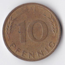 10 пфеннигов 1991 Германия - 10 pfennig 1991 Germany, A