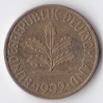 10 пфеннигов 1992 Германия - 10 pfennig 1992 Germany, J