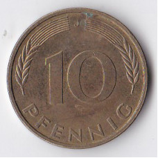 10 пфеннигов 1992 Германия - 10 pfennig 1992 Germany, J