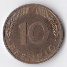 10 пфеннигов 1993 Германия - 10 pfennig 1993 Germany, J