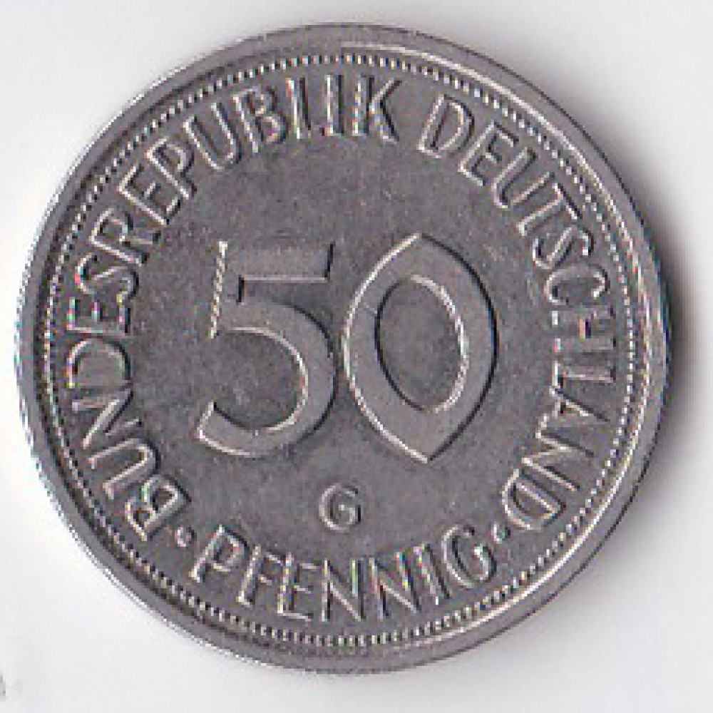 50 пфеннигов 1986 Германия - 50 pfennig 1986 Germany, G