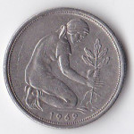50 пфеннигов 1969 Германия - 50 pfennig 1969 Germany, J