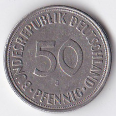 50 пфеннигов 1969 Германия - 50 pfennig 1969 Germany, J
