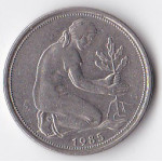 50 пфеннигов 1985 Германия - 50 pfennig 1985 Germany, F