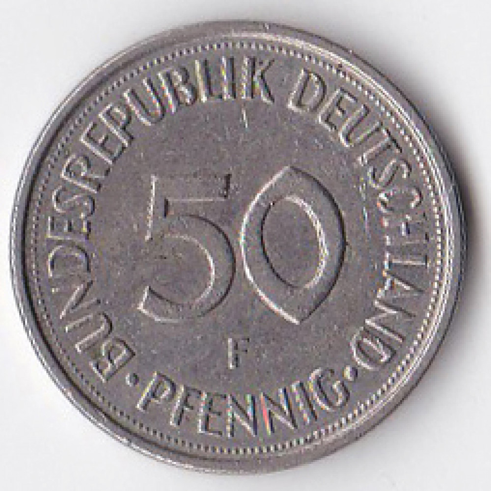 50 пфеннигов 1985 Германия - 50 pfennig 1985 Germany, F